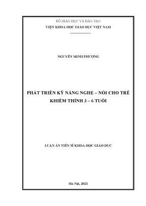 Phát triển kỹ năng nghe nói cho trẻ khiếm thính 3 6 tuổi