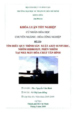 Khóa luận tốt nghiệp hóa học tìm hiểu quy trình sản xuất axit sunfuric nhôm hidroxit phèn nhôm tại nhà máy hóa chất tân bình