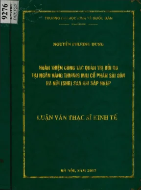 Hoàn thiện công tác quản trị rủi ro tại ngân hàng thương mại cổ phần sài gòn hà nội shb sau khi sáp nhập