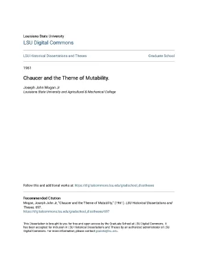 Chaucer and the theme of mutability