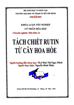 Khóa luận tốt nghiệp hóa học tách chiết rutin từ cây hoa hòe