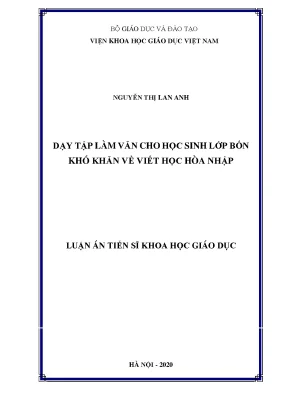 Dạy tập làm văn cho học sinh lớp bốn khó khăn về viết học hòa nhập