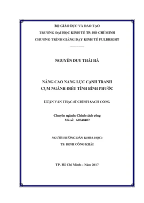 Nâng cao năng lực cạnh tranh cụm ngành điều tỉnh bình phước