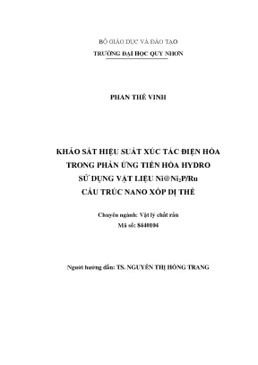 Khảo sát hiệu suất xúc tác điện hóa trong phản ứng tiến hóa hydro sử dụng vật liệu nini2pru cấu trúc nano xốp dị thể