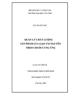 Quản lý chất lượng sản phẩm lúa gạo tài nguyên theo chuỗi cung ứng
