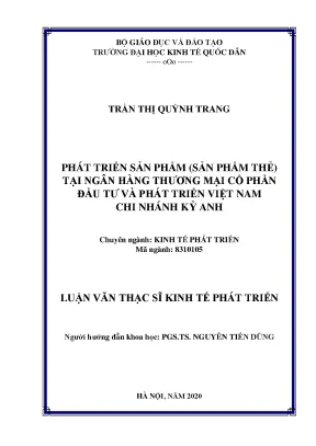 Phát triển sản phẩm sản phẩm thẻ tại ngân hàng thương mại cổ phần đầu tư và phát triển việt nam chi nhánh kỳ anh