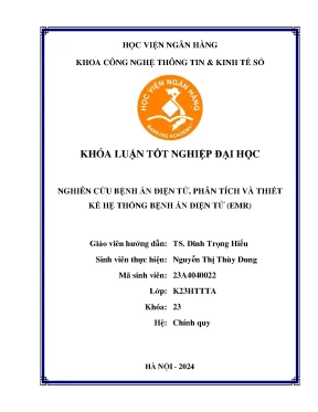 Khóa luận tốt nghiệp công nghệ thông tin nghiên cứu bệnh án điện tử phân tích và thiết kế hệ thống bệnh án điện tử emr