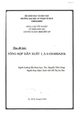 Khóa luận tốt nghiệp hóa học tổng hợp dẫn xuất 1 2 3 oxađiazol