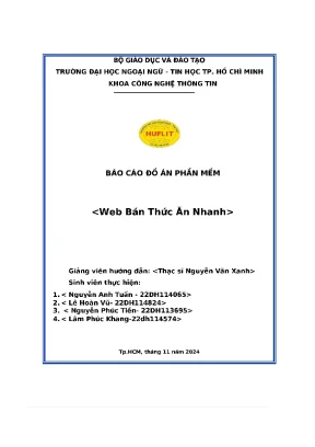 Báo cáo đồ án phần mềm