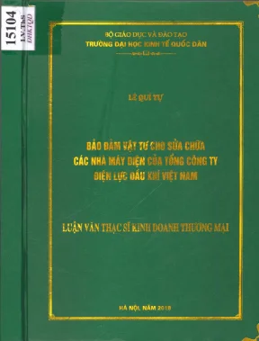 Bảo đảm vật tư cho sửa chữa các nhà máy của tổng công ty điện lực dầu khí việt nam