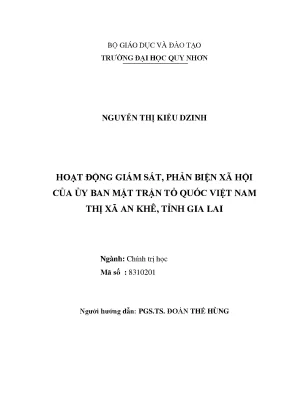 Hoạt động giám sát phản biện xã hội của ủy ban mặt trận tổ quốc việt nam thị xã an khê tỉnh gia lai