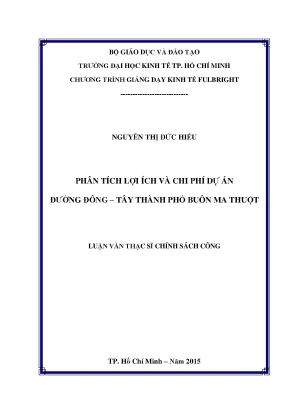 Phân tích lợi ích và chi phí dự án đường đông tây thành phố buôn ma thuột