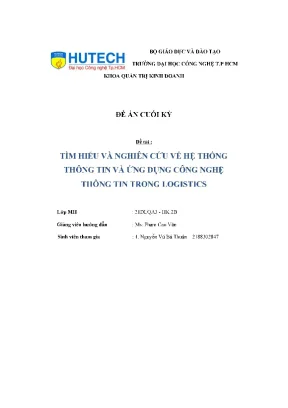 Tìm hiểu và nghiên cứu về hệ thống thông tin và ứng dụng công nghệ thông tin trong logistics