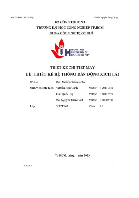 Thiết kế chi tiết máy đề thiết kế hệ thống dẫn động xích ti
