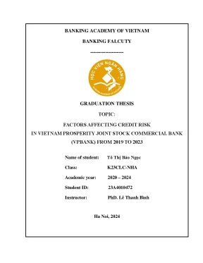 Khóa luận tốt nghiệp ngân hàng factors affecting credit risk in vietnam prosperity joint stock commercial bank vpbank from 2019 to 2023