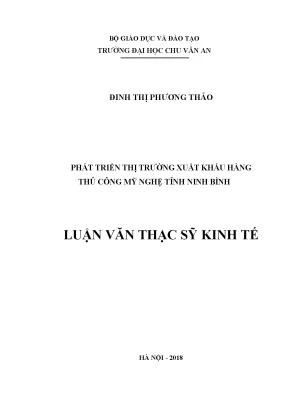 Ths phát triển thị trường xuất khẩu hàng thủ công mỹ nghệ tỉnh ninh bình