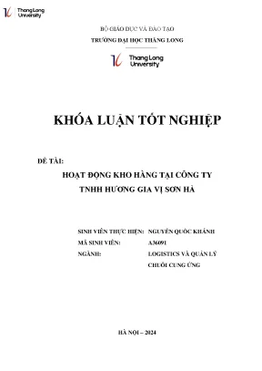 Hoạt động kho hàng tại công ty tnhh hương gia vị sơn hà