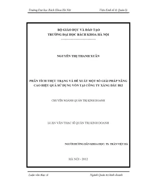 Phân tích thực trạng và một số giải pháp nâng cao hiệu quả sử dụng vốn tại công ty xăng dầu b12
