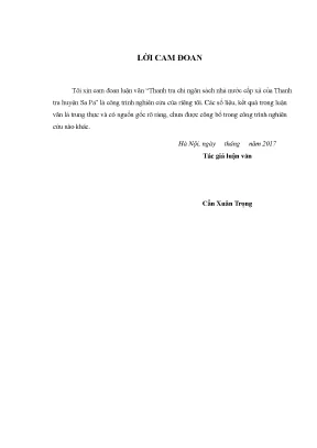 Thanh tra chi ngân sách nhà nước cấp xã của thanh tra huyện sapa