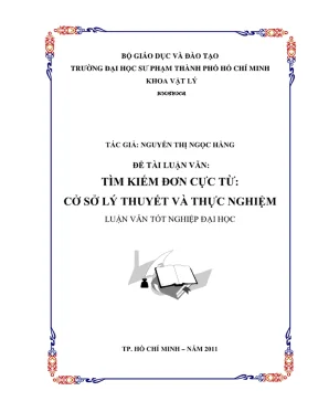 Khóa luận tốt nghiệp sư phạm vật lý tìm kiếm đơn cực từ cơ sở lý thuyết và thực nghiệm