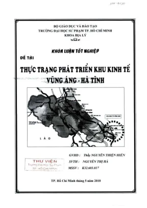 Khóa luận tốt nghiệp địa lý thực trạng phát triển khu kinh tế vũng áng hà tĩnh