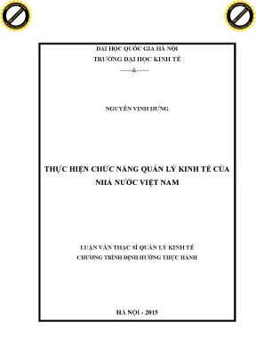 Thực hiện chức năng quản lý kinh tế của nhà nước việt nam