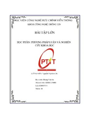 Bài tập lớn học phần phương pháp luận và nghiên cứu khoa học
