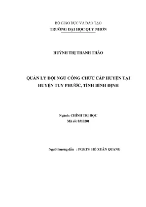 Quản lý đội ngũ công chức cấp huyện tại huyện tuy phước tỉnh bình định