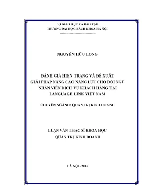 Đánh giá hiện trạng và đề xuất giải pháp nâng cao năng lực cho đội ngũ nhân viên dịch vụ khách hàng tại language link việt nam