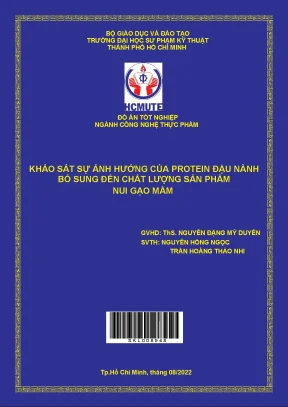 Khảo sát ảnh hưởng của protein đậu nành bổ sung đến chất lượng sản phẩm nui gạo nấm