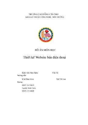 Đồ án môn học thiết kế website bán điện thoại