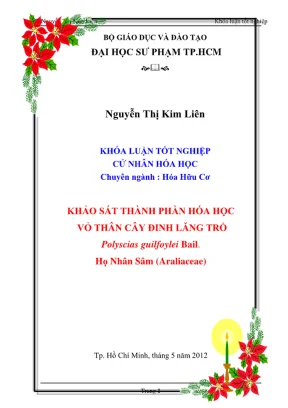 Khóa luận tốt nghiệp hóa học khảo sát thành phần hóa học cây đinh lăng trổ polyscias guilfoylei bail họ nhân sâm araliaceae