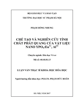 Chế tạo và nghiên cứu tính chất phát quang của vật liệu nano ypo4 eu3 al3