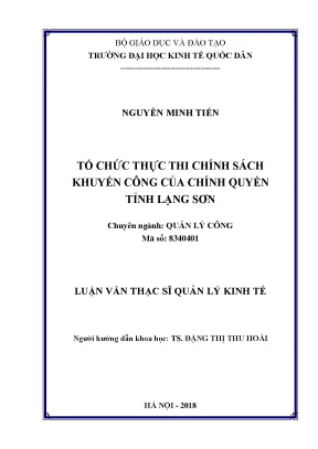 Tổ chức thực thi chính sách khuyến công của chính quyền tỉnh lạng sơn