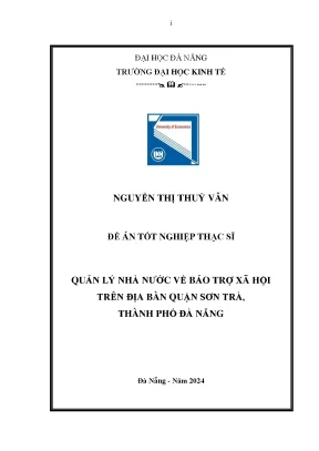 Quản lý nhà nước về bảo trợ xã hội trên địa bàn quận sơn trà thành phố đà nẵng