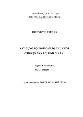 Xây dựng đội ngũ cán bộ chủ chốt ở huyện đăk pơ tỉnh gia lai