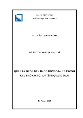 Quản lý buôn bán hàng rong vỉa hè trong khu phố cổ hội an tỉnh quảng nam