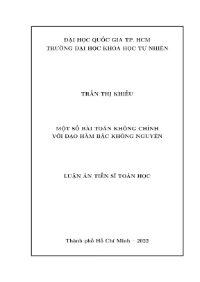Một số bài toán không chỉnh với đạo hàm bậc không nguyên