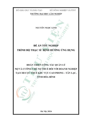 Hoàn thiện công tác quản lý nợ và cưỡng chế nợ thuế đối với doanh nghiệp tại chi cục thuế khu vực cao phong tân lạc tỉnh hòa bình