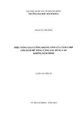 Hiệu năng gia cường kháng uốn của tấm cfrp cho dầm bê tông căng sau dùng cáp không bám dính