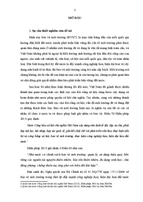 Thực thi pháp luật bảo vệ môi trườngtrong lĩnh vực nuôi trồngvà chế biến thủy sảnthực tiển tại tỉnh cà mau