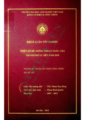 Thiết kế hệ thống thoát và xử lý nước thải cho thành phố lc đến năm 2030