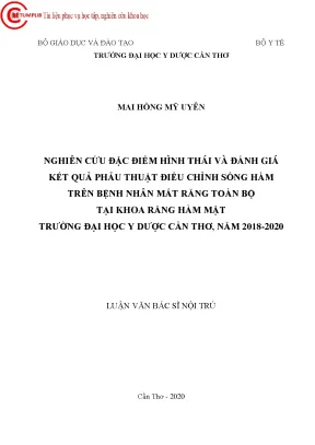 Nghiên cứu đặc điểm hình thái và đánh giá kết quả phẫu thuật tạo hình sống hàm trên bệnh nhân mất răng toàn bộ tại khoa răng hàm mặt trường đại học y dược cần thơ năm 2018 2020