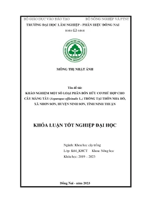 Nghiên cứu một số chế phẩm phân bón dinh dưỡng cho giống măng tây grande f1 tại ninh thuận