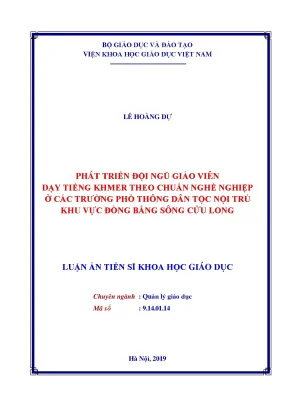 Phát triển đội ngũ giáo viên dạy tiếng khmer theo chuẩn nghề nghiệp ở các trường phổ thông dân tộc nội trú khu vực đồng bằng sông cửu long