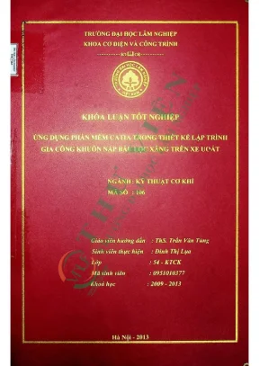 Ứng dụng phần mềm catia trong thiết kế và lập trình gia công khuôn nắp bầu lọc xăng trên xe u oát
