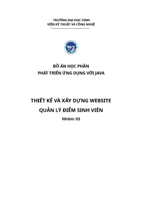Đồ án học phần phát triển ứng dụng với java thiết kế và xây dựng website quản lý điểm sinh viên