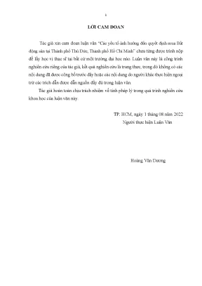 Các yếu tố ảnh hưởng đến quyết định mua bất động sản tại thành phố thủ đức thành phố hồ chí minh