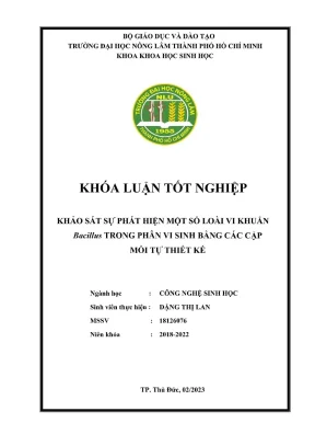 Khóa luận tốt nghiệp công nghệ sinh học khảo sát sự phát hiện một số loài vi khuẩn bacillus trong phân vi sinh bằng các cặp mồi tự thiết kế