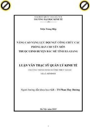 Nâng cao năng lực đội ngũ công chức các phòng ban chuyên môn thuộc ubnd huyện bắc mê tỉnh hà giang